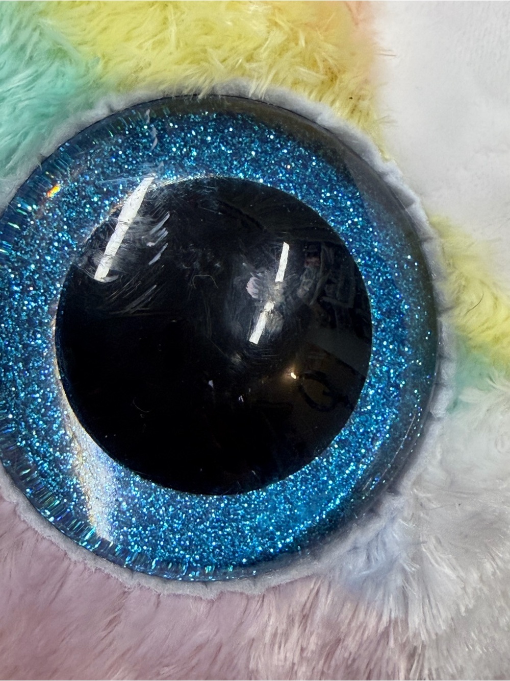 Plush Rainbow Striped Kitty with Big Sparkle Eyes - Picture 8 of 9
